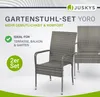 Juskys Polyrattan Gartenstühle Yoro 2er Set - mit Armlehnen Produktbild-Vorschau 2