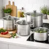 Universalkochtopf Edelstahl Induktion mit Glasdeckel – groß Produktbild-Vorschau 3