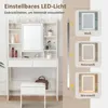 GIHAUVIA Schminktisch mit LED-Beleuchtung, einstellbare Produktbild-Vorschau 4