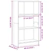 A diagram showing the dimensions of a white bookshelf. Anteprima dell’immagine prodotto