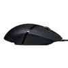 A side view of a black Logitech G402 Hyperion Fury gaming mouse against a white background. Produktbild-Vorschau