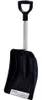 A snow shovel with a black plastic scoop and a silver telescopic handle with a black D-shaped grip. Náhled obrázku produktu