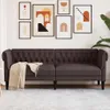 vidaXL Chesterfield-Sofa 3-Sitzer Dunkelbraun Stoff Produktbild-Vorschau 2