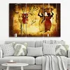 Triptychon auf leinwand abstraktionen - braun 60x40 cm Produktbild-Vorschau 2
