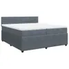 Boxspringbett mit Matratze Dunkelgrau 200x200 cm Samt Produktbild-Vorschau 3