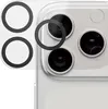 Close-up of camera lens protectors on a white smartphone. Anteprima dell’immagine prodotto