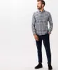 25736 Brax, Daniel,  Herren langarm Hemd, Flannel, blau Produktbild-Vorschau 3