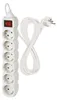 Steckdosenleiste 5 m / 6 Steckdosen / Schalter / weiß / PVC / 1,5 mm2 Produktbild-Vorschau