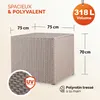 CASARIA® Coffre de rangement en polyrotin 318 L beige avec Voir les images du produit 2