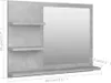 vidaXL Miroir de salle de bain gris béton 60x10,5x45 cm Voir les images du produit 7