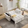 A modern living room setting with a beige sofa bed. Produktbild-Vorschau