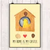 Mr. & Mrs. Panda Bild Vogel Haus DIN A4 - Gelb Pastell - Produktbild-Vorschau 2