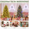 A collage showing Christmas trees decorated in different settings: a living room with warm white lights, a living room with multi-colored lights, and people celebrating in an office. The bottom row shows scenes labeled 'Zuhause' (Home), 'Büro' (Office), an Náhled obrázku produktu