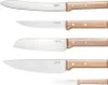 A set of five kitchen knives with wooden handles, arranged vertically against a white background. Produktbild-Vorschau