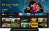 A smart TV displaying a streaming service interface with various movie and TV show thumbnails. Produktbild-Vorschau