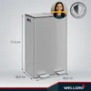 WELLGRO Treteimer 2x30L Silber – Edelstahl mit Softclose & Produktbild-Vorschau 3