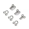 A collection of metal hooks and eyes for clothing fasteners, arranged on a white background. Produktbild-Vorschau