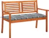 2-Sitzer-Gartenbank mit Auflage 120 cm Massivholz Produktbild-Vorschau 1