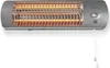 A wall-mounted electric heater with glowing heating elements. Voir les images du produit