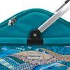 A close-up view of the top section of a cooler bag, showing the handle mechanism and a portion of the patterned fabric. Produktbild-Vorschau