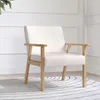 HOMCOM Eetkamerstoel, gestoffeerde fauteuil, massief houten Productafbeelding-voorbeeld 8