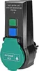 A black and green electrical outlet with a protective cover. Produktbild-Vorschau
