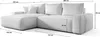 Ecksofa Schlafsofa Sofa WALKEN Stoff Aragon Creme Ottomane Produktbild-Vorschau 3