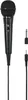 A black dynamic microphone with its cable and connectors on a white background. Voir les images du produit