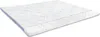 A white mattress topper with a blue trim and a wavy pattern on the top surface. Anteprima dell’immagine prodotto