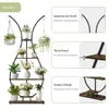 A multi-tiered plant stand with various plants on display, accompanied by feature callouts. Náhled obrázku produktu