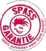 A red circular stamp with text and a cartoon face. Anteprima dell’immagine prodotto