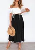 ASKSA Damen Elegant Maxirock Elastische Hohe Waist Rock Produktbild-Vorschau 2