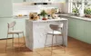 A kitchen island with two bar stools in a modern kitchen setting. Voir les images du produit