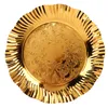 Runde Gold Serviertablett 20cm Fächerförmig Wellenform Produktbild-Vorschau 2