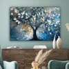 MuchoWow® - Leinwandbilder - Baum - Blau - Gold - Abstrakt, Produktbild-Vorschau 4