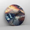 Wanduhr - Rund - Glasuhr - Wasserfall Himmel Berg - 40x40cm Produktbild-Vorschau 4