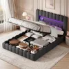 Letto imbottito INONEFT 140x200 cm con LED e porta USB di Anteprima dell’immagine prodotto 1