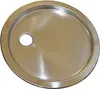 A round stainless steel sink basin with a central drain hole, shown from a top-down perspective against a white background. Produktbild-Vorschau