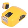 A yellow battery charger adapter with a light and power button on top. Náhled obrázku produktu