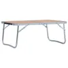 Table de camping pliante marron aluminium 60 x 40 cm Voir les images du produit 1