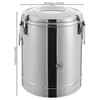 A stainless steel insulated bucket with dimensions and capacity indicated. Podgląd zdjęcia produktu