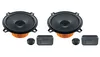 Two car speakers and their associated components are displayed against a white background. Produktbild-Vorschau