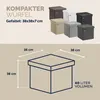 CASARIA® Pouf Sgabello Contenitore 38x38x38cm Box Anteprima dell’immagine prodotto 9