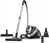 A vacuum cleaner with accessories displayed on a white background. Produktbild-Vorschau
