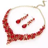 Set Hochzeit Ohrringe Verlängerung Kette Faux Kristall Produktbild-Vorschau 2