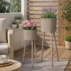 HOWHOMELY | Blumentopf - Pflanzgefäß - beige - 2er Set - Produktbild-Vorschau 2