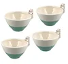 4 Müslischalen mit Kätzchen Dessertschalen Salatschüsseln Produktbild-Vorschau 2