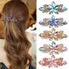 Damen Mode Blume Blatt Kristall Strass Haarspange Clip Produktbild-Vorschau 9