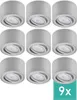 9er Set Oktaplex Aufbaustrahler Alu flach & schwenkbar Produktbild-Vorschau 1