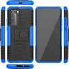 Multiple views of a blue and black phone case with a kickstand. Produktbild-Vorschau